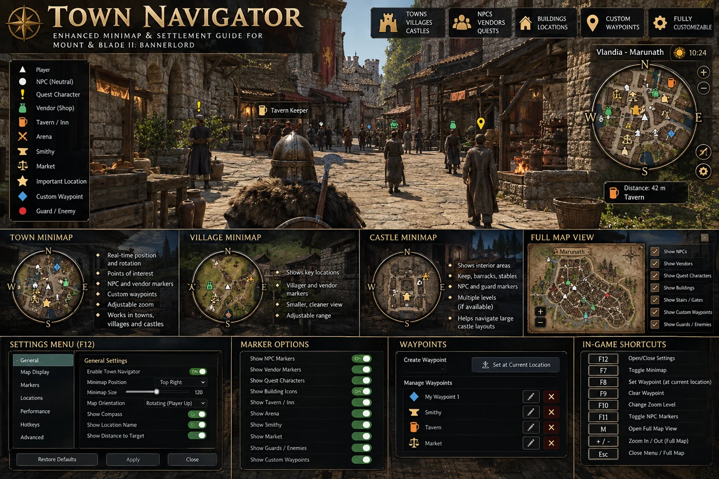 Bannerlord Town Navigator — Project showcase artwork